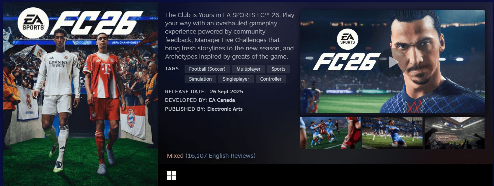 Cover image for: EAFC/26. game