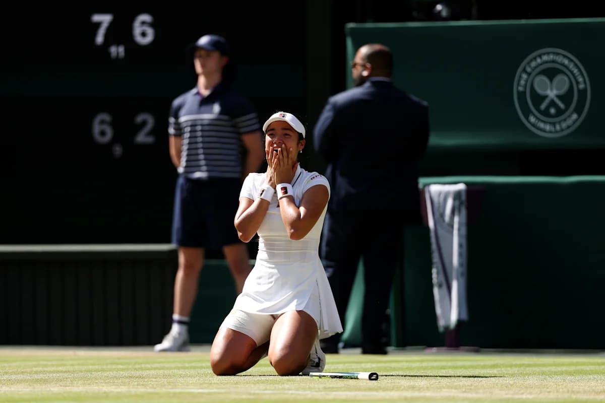 Cover image for: Naomi Osaka upsets No. 1 Aryna Sabalenka in Wimbledon's fourth round.